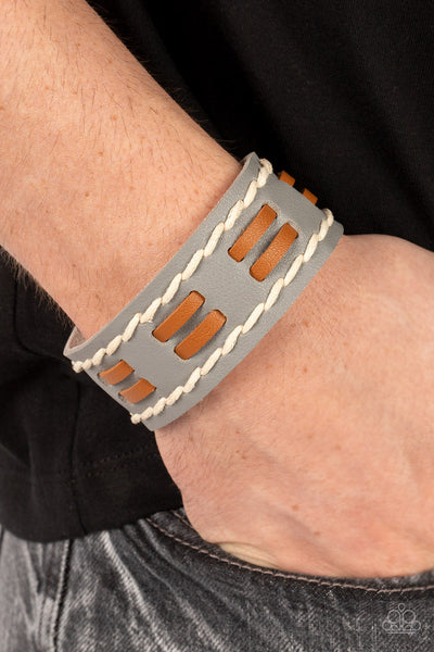 In the FRONTIER Running - Silver Paparazzi Bracelet (UB127)