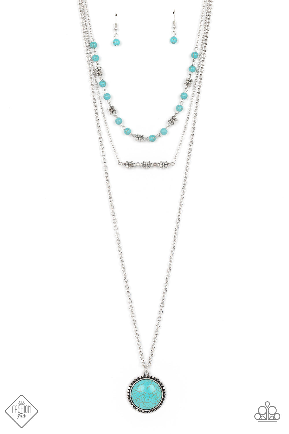 Sahara Symphony - Blue Paparazzi Fashion Fix Necklace June 2022 (FF012)