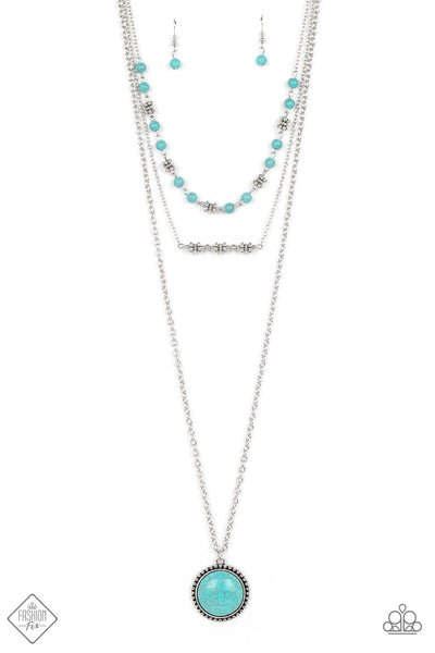 Sahara Symphony - Blue Paparazzi Fashion Fix Necklace June 2022 (FF012)