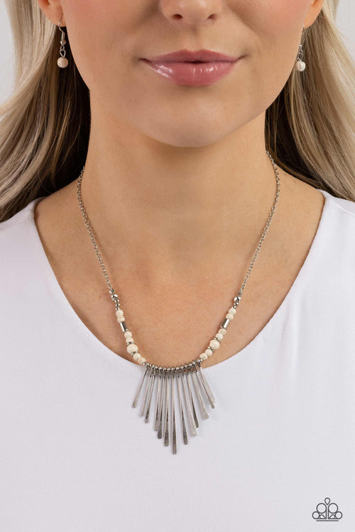CLAWS of Nature - White Paparazzi Necklace (PZ-893)