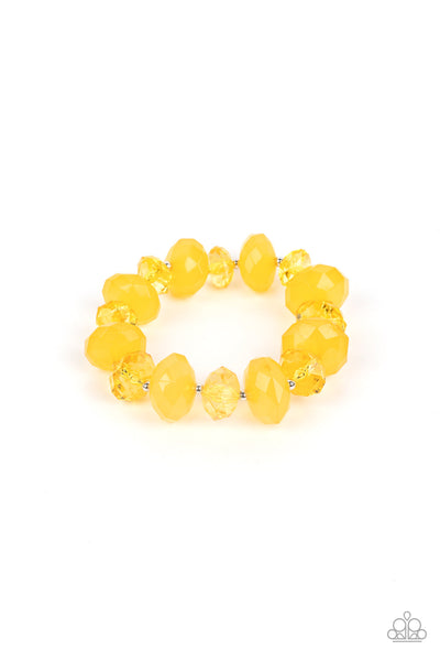 Keep GLOWING Forward - Yellow Paparazzi Bracelet (#4137)