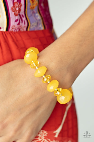 Keep GLOWING Forward - Yellow Paparazzi Bracelet (#4137)