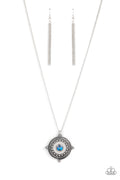 Compass Composure - Blue Paparazzi Necklace (#3501)