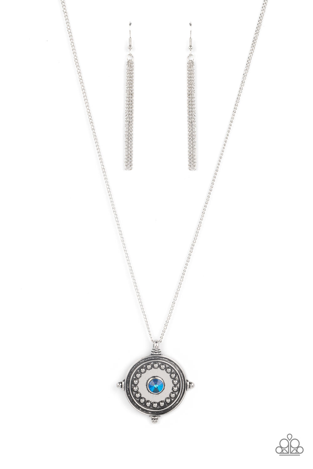 Compass Composure - Blue Paparazzi Necklace (#3501)