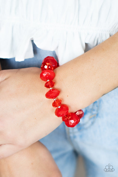 Keep GLOWING Forward - Red Paparazzi Bracelet (#3645)