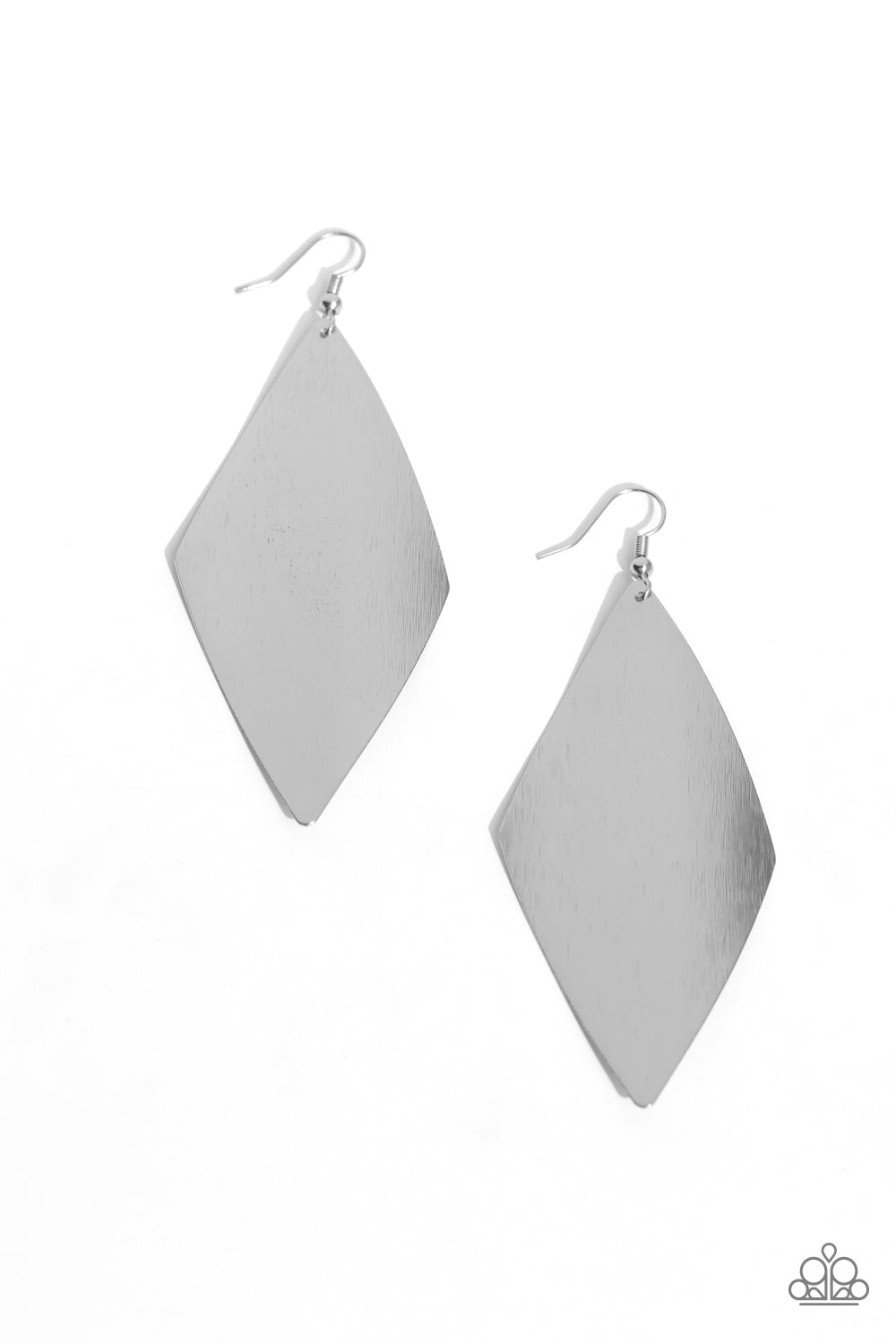 Retro Rally - Silver Paparazzi Earring