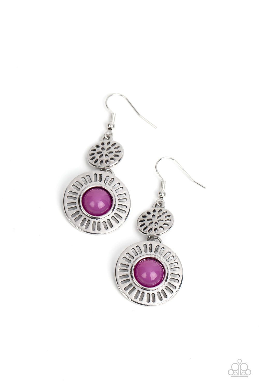 Ocean Orchard - Purple Paparazzi Earring (#4931)