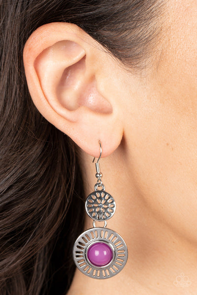 Ocean Orchard - Purple Paparazzi Earring (#4931)