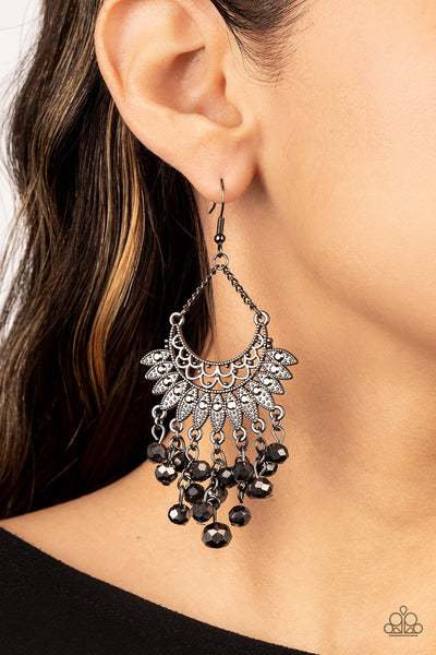 Chromatic Cascade - Black Paparazzi Earring (4552)