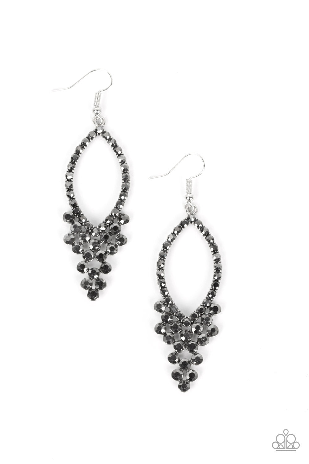 GLOWING off the Deep End - Silver Paparazzi Earring (#1033)