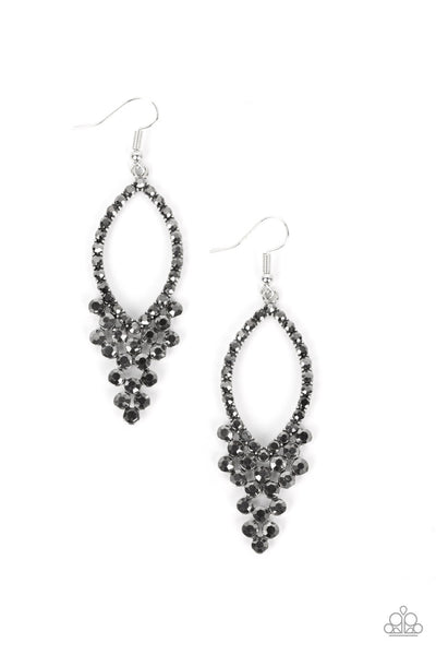 GLOWING off the Deep End - Silver Paparazzi Earring (#1033)