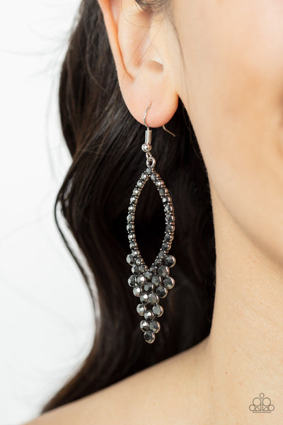 GLOWING off the Deep End - Silver Paparazzi Earring (#1033)