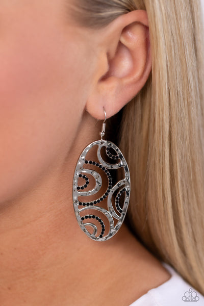 Seize the DAZE - Black Paparazzi Earring (#5175)