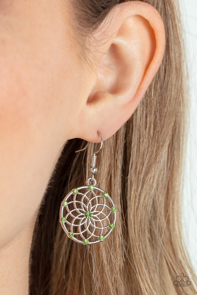 Springtime Salutations - Green Paparazzi Earring (#3601)