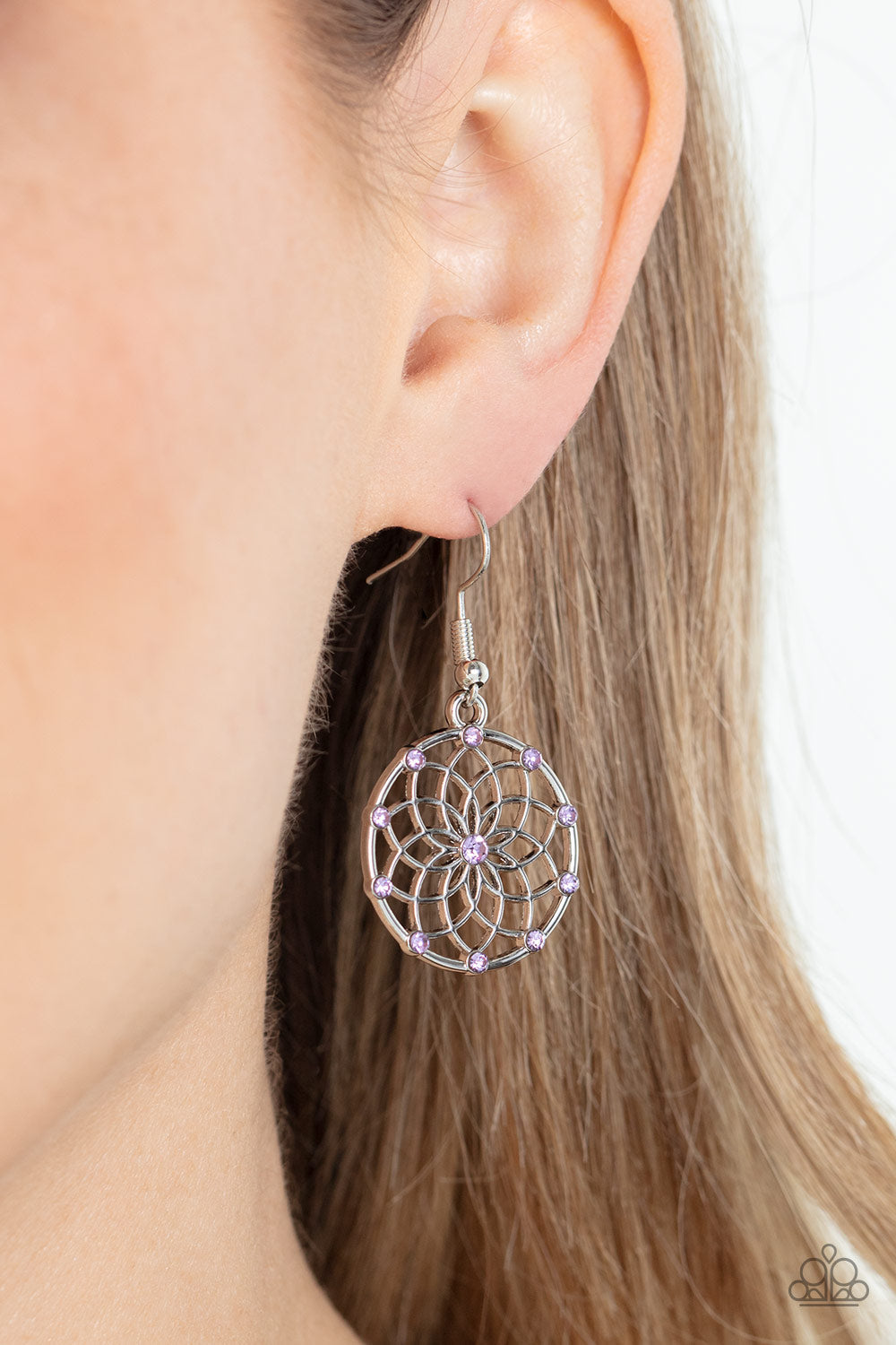 Springtime Salutations - Purple Paparazzi Earring (PZ-2732)