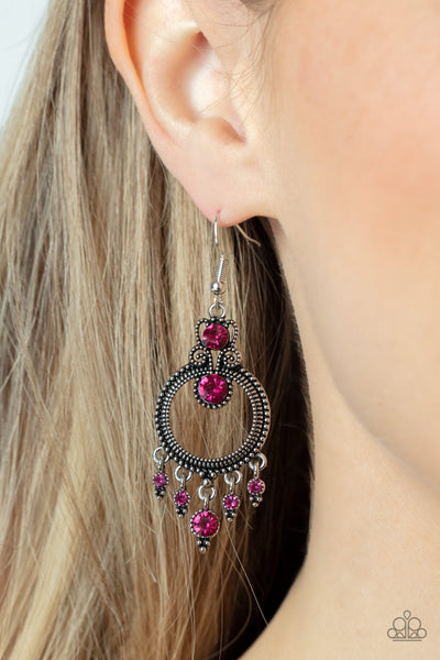 Palace Politics - Pink Paparazzi Earring