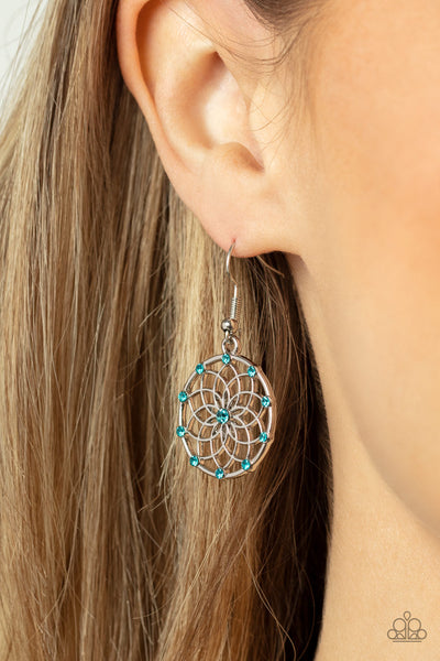 Springtime Salutations - Blue Paparazzi Earring