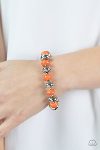 Stone Age Aesthetic - Orange Paparazzi Bracelet (#1615)