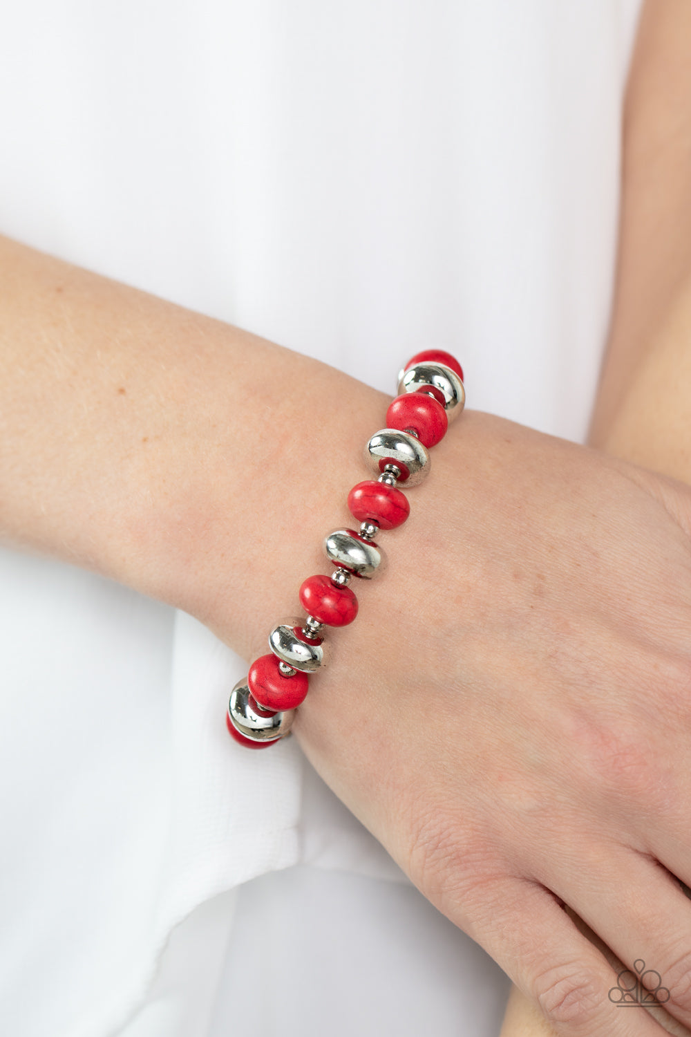 Stone Age Aesthetic - Red Paparazzi Bracelet (#5481)