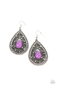 Cloud Nine Couture - Purple Paparazzi Earring (#3757)