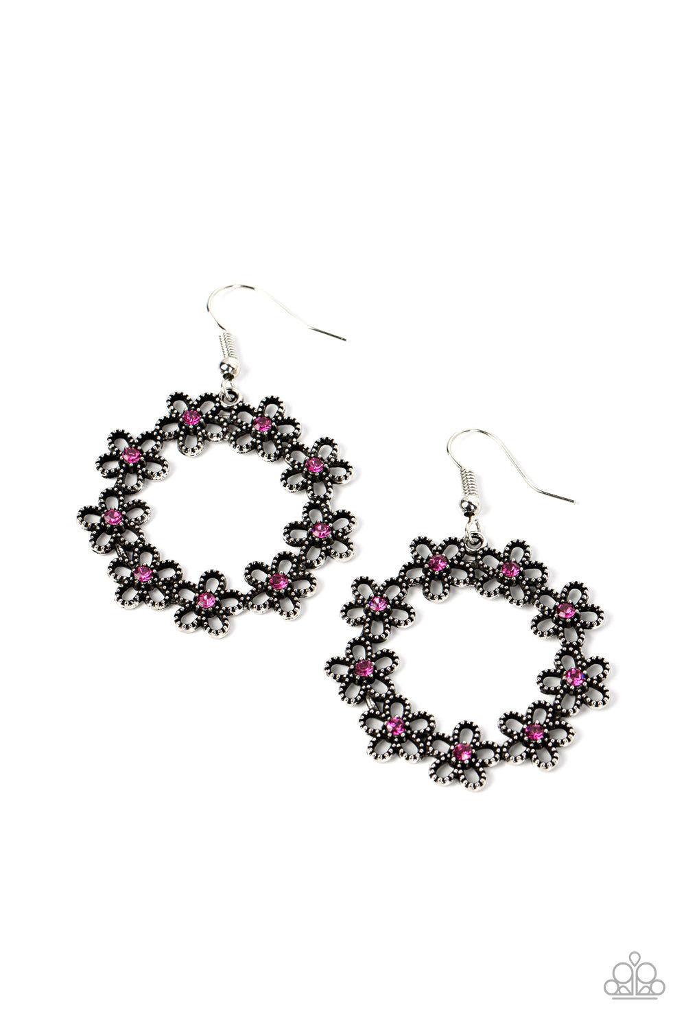 Floral Halos - Pink Paparazzi Earring (#1536)