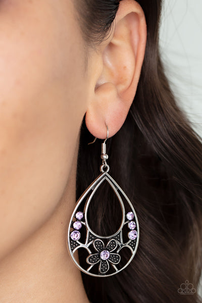 Meadow Marvel - Purple Paparazzi Earring (#3734)