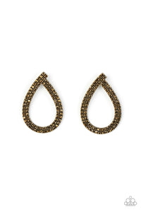 Diva Dust - Brass Paparazzi Earring (#3843)