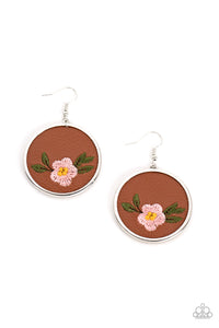 Prairie Patchwork - Pink Paparazzi Earring (#3908)