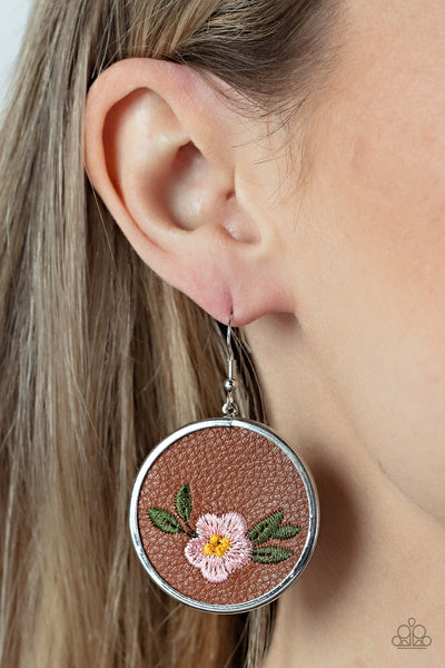 Prairie Patchwork - Pink Paparazzi Earring (#3908)