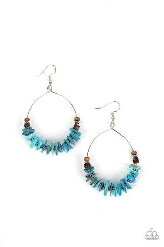 Hawaiian Kiss - Blue Paparazzi Earring (#4469)