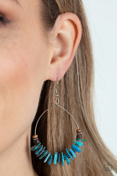 Hawaiian Kiss - Blue Paparazzi Earring (#4469)