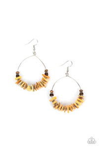 Hawaiian Kiss - Yellow Paparazzi Earring (#2360)