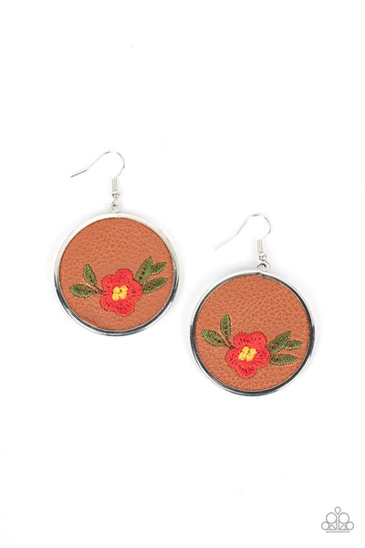 Prairie Patchwork - Red Paparazzi Earring (#4341)