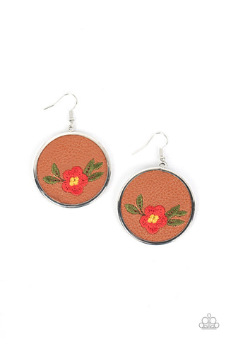 Prairie Patchwork - Red Paparazzi Earring (#4341)