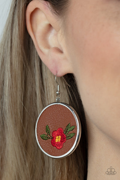 Prairie Patchwork - Red Paparazzi Earring (#4341)