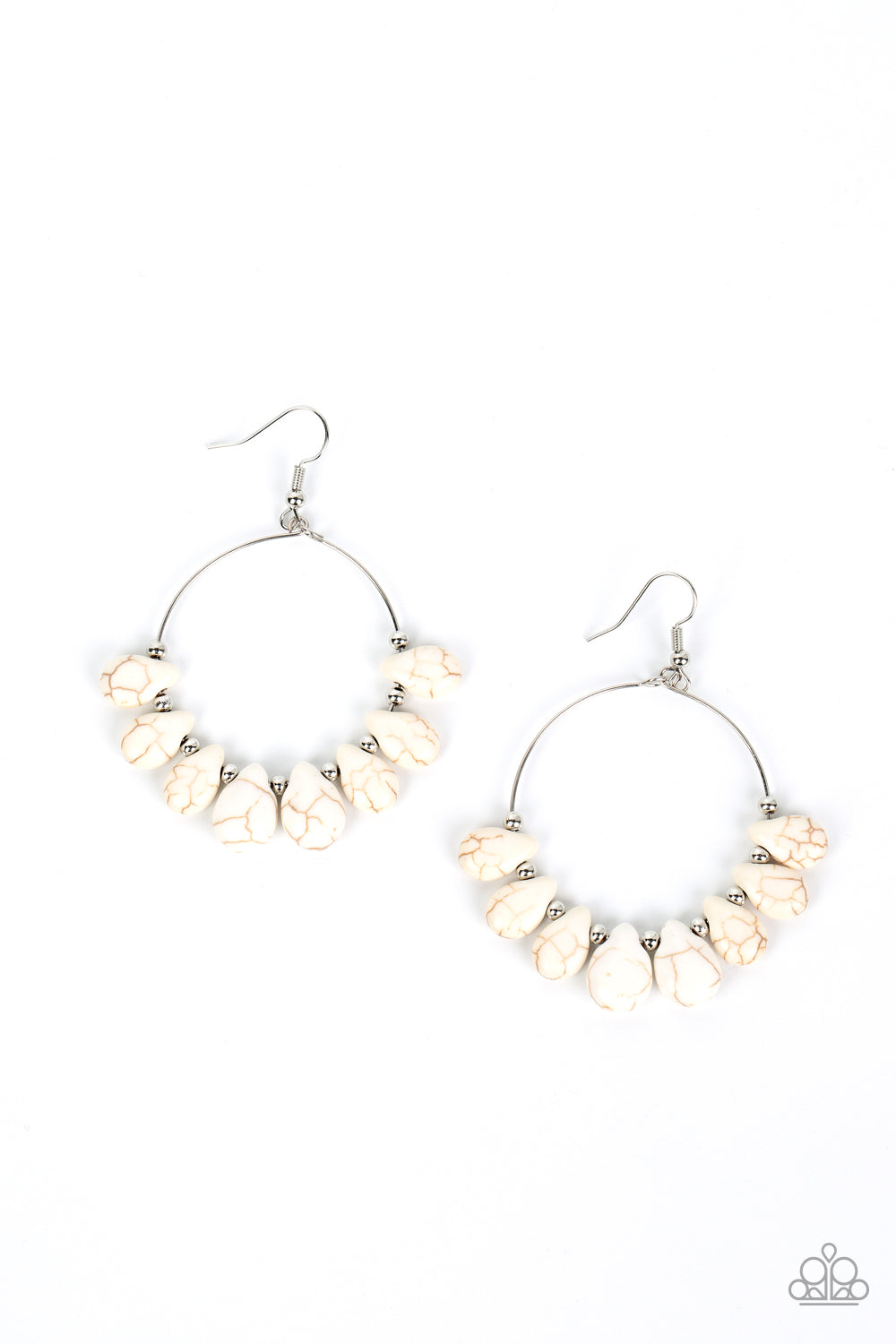 Canyon Quarry - White Paparazzi Earring (#3856)