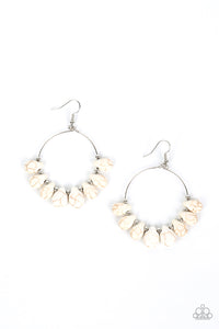 Canyon Quarry - White Paparazzi Earring (#3856)