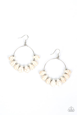 Canyon Quarry - White Paparazzi Earring (#3856)