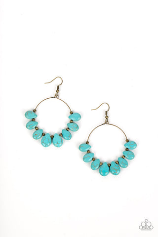 Canyon Quarry - Brass Paparazzi Earring (#5033)