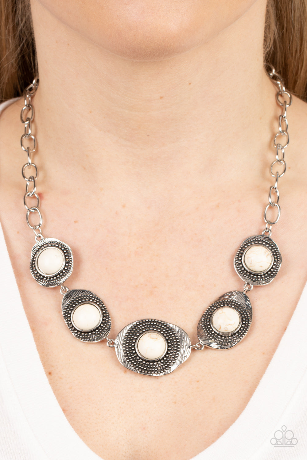 Homestead Harmony - White Paparazzi Necklace (PZ-5531)