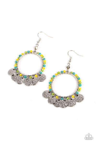 Bohemian Beach Blast - Green Paparazzi Earring (5139)