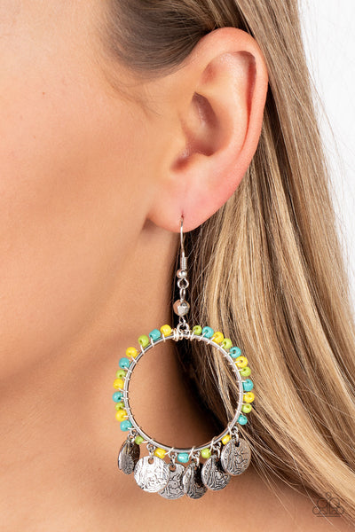 Bohemian Beach Blast - Green Paparazzi Earring (5139)