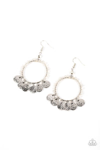 Bohemian Beach Blast - White Paparazzi Earring (#3119)