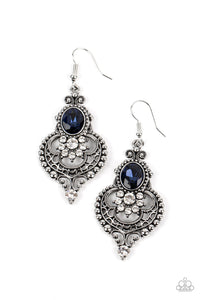 Castle Chateau - Blue Paparazzi Earring (#3381)