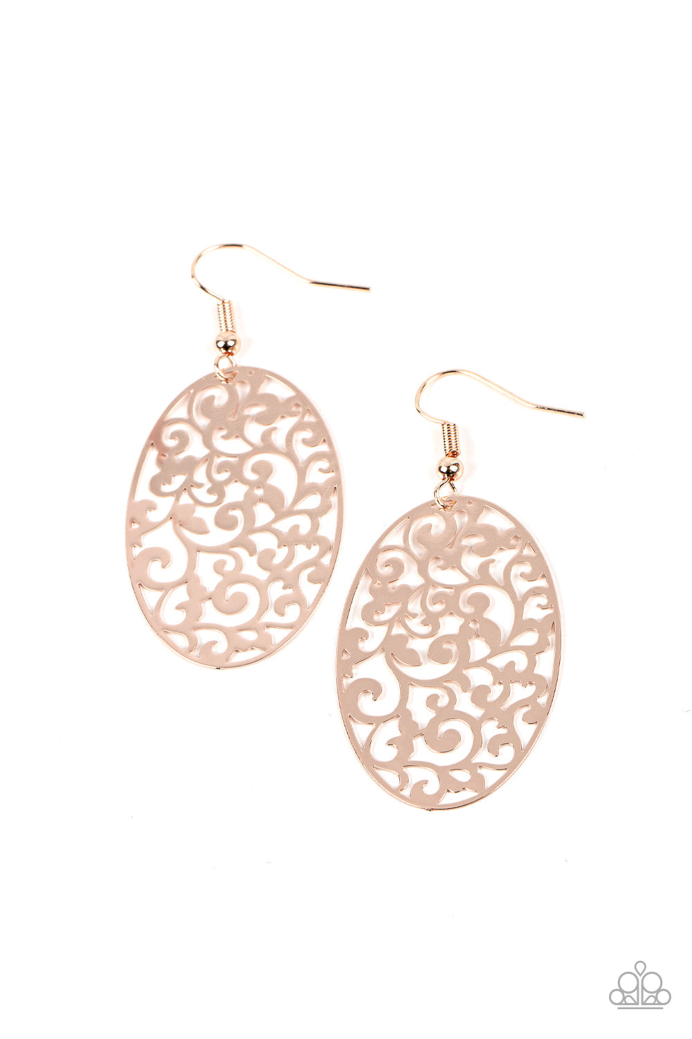 Secret Orchards - Gold Paparazzi Earring (PZ-2351)