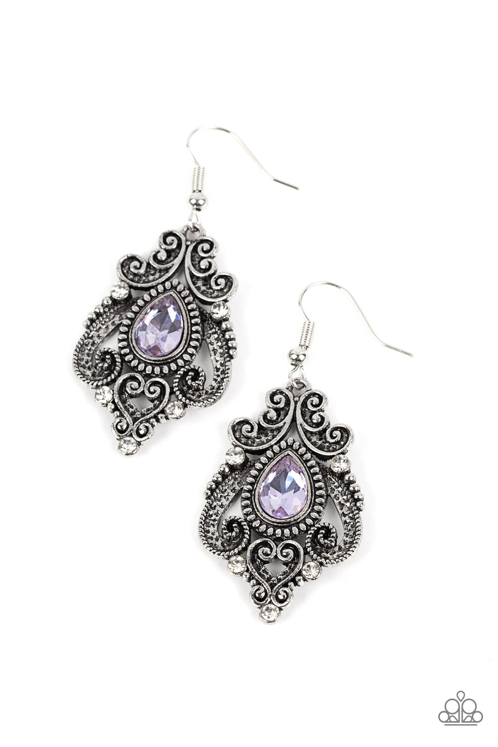 Palace Perfection - Purple Paparazzi Earring (#3584)