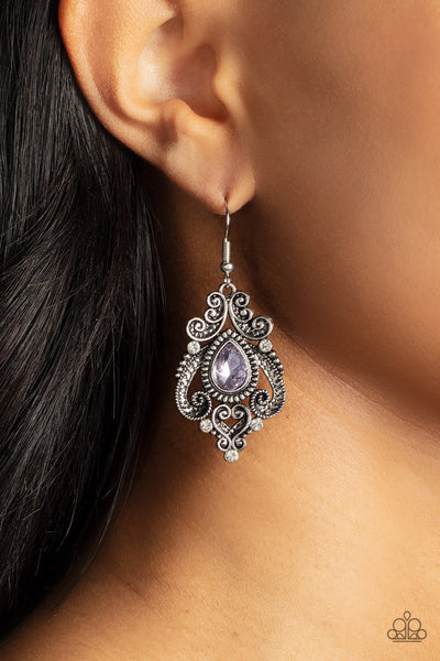 Palace Perfection - Purple Paparazzi Earring (#3584)