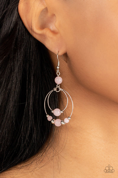 Eco Eden - Pink Paparazzi Earring (#3205)