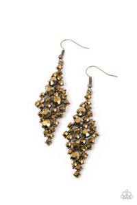 Celestial Comet - Brass Paparazzi Earring (#3210)