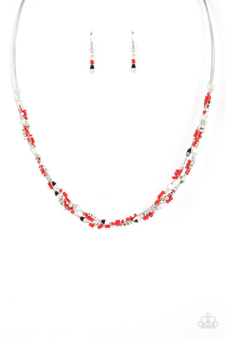 Explore Every Angle - Red Paparazzi Necklace (S037)